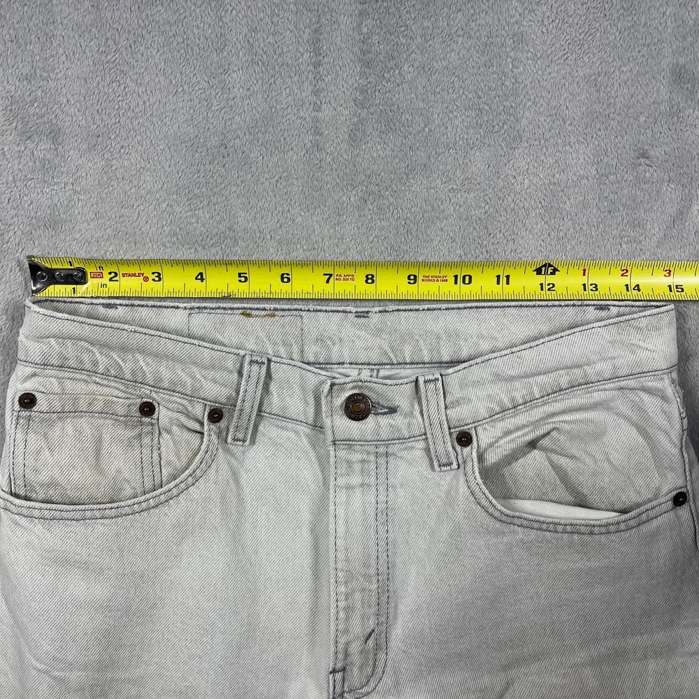 Levis 506 Jeans Mens 32(30)x32(30) White Distressed USA Vintage Straight Leg - Picture 7 of 16